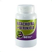 Fitoterápico: Alcachofra com berinjela 500mg 60cps Flora Viva - Auxilia na digestão, saúde do fígado, controle do colesterol e glicose.