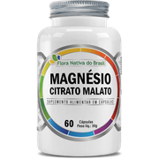 Suplementos: Magnésio citrato malato 90mg 60cps Flora Nativa - Melhora a absorção de magnésio, auxilia na produção de energia, favorece a saúde muscular e óssea, contribui para o funcionamento do sistema nervoso e ajuda na redução do cansaço.