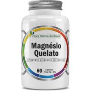 Suplementos: Magnésio queleto 60cps Flora Nativa - Tem alta absorção, fortalece ossos e músculos, melhora energia, apoia o sistema nervoso e ajuda a reduzir câimbras e fadiga.