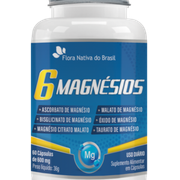 Suplementos: 6 Magnésios 60cps Flora Nativa - Melhor absorção, fortalecem ossos e músculos, aumentam energia, apoiam cérebro e nervos, e reduzem fadiga e câimbras.