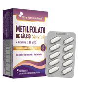 Suplementos: Metilfolato de cálcio 30cps Flora Nativa - A suplementação de metilfolato é indicada para gestantes, pessoas com má absorção, deficiências nutricionais, doenças neurológicas ou cardiovasculares, e pode ajudar na saúde geral e função cognitiva.