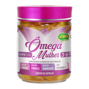 Suplementos: Ômega mulher 60cps Unilife - Auxilia na saúde cardiovascular, função cerebral, equilíbrio hormonal e saúde da pele, cabelos e unhas.