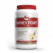 Suplementos: Whey Fort 3W 900g Baunilha Vitafor - Fornece proteínas de rápida, média e lenta absorção, auxilia no ganho e manutenção muscular, recuperação pós-treino e suporte nutricional.