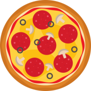 Salgados: A Moda da Casa - Pizza Grande 8 Fatias (Ingredientes: Mussarela, Lombo, Palmito, Parmesão, Tomate, Manjericão, Requeijão)