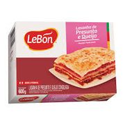 Congelados: Lasanha Queijo e Presunto Lebon - 600g