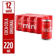 Refrigerantes Lata: Coca-Cola Mini Lata 220ml (Caixa 12 Unidades) - Com sabor inconfundível e único, a Coca-Cola Original é o refrigerante mais tradicional e consumido no mundo inteiro!