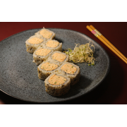 A la carte: 08 uramaki saladi - A la carte (Ingredientes: Alga, Arroz, Gergelim, Salmão cozido)