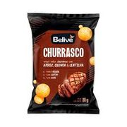 Sem Glúten: Snack churrasco 35g Belive - O clássico salgadinho crocante em formato de anel com gostinho de churrasco.