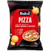 Sem Glúten: Snack pizza 35g Belive - O clássico salgadinho crocante em formato de anel com gostinho de pizza.