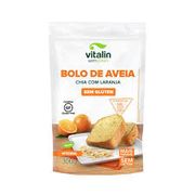 Sem Glúten: Bolo de aveia, chia e laranja 300g Vitalin - Fonte de fibras, auxilia na digestão, dá saciedade e energia natural.
