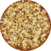 Frango: Cubana - Pizza Grande (12 Fatias) (Ingredientes: Frango, Bacon, Palmito, Ovo, Batata Palha, Muçarela)