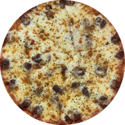 Carne: Delícia - Pizza Grande (12 Fatias) (Ingredientes: Filé, Alho-Poró, Azeitona Preta Fatiada, Muçarela)