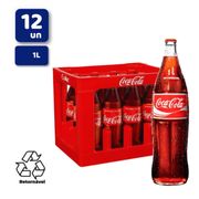 Refrigerantes 1L: Coca-Cola Retornável 1L (Caixa 12 Unidades) - Com sabor inconfundível e único, a Coca-Cola Original é o refrigerante mais tradicional e consumido no mundo inteiro!