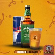 Copão: Copão de Jack Daniels | Maça Verde 500ML - 2 Doses 50ml + 1 Redbull + 1 Gelo de Sabor da sua Escolha!