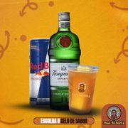 Copão: Copão de Tanqueray 500ML - 2 Doses 50ml + 1 Redbull + 1 Gelo de Sabor da sua Escolha!