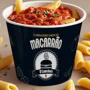 Macarrão no Alho: Alho do Chefe - Macarrão no Alho (Ingredientes: Macarrão, Alho Frito, Óleo, Cebolinha)