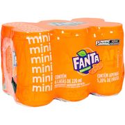 Refrigerantes Lata: Fanta Laranja Mini Lata 220ml (Caixa 06 Unidades) - Feita com suco de laranja de verdade, a Fanta é um clássico na mesa do brasileiro!