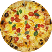 Pizza Clássicas: Marguerita Tradizionale - Pizza Grande (Ingredientes: Mussarela, Tomate Cereja, Manjericão)