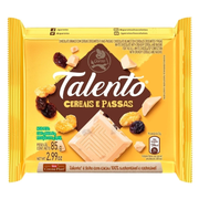 Chocolate: Talento Branco Cereais e Passas 85g)