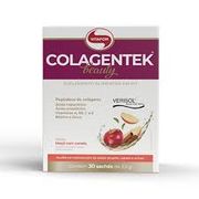Suplementos: Colagentek beauty sabor maçã com canela 30 sachês de 3,5g - Estimula o colágeno, melhora a pele, reduz rugas e flacidez e fortalece unhas e cabelos.