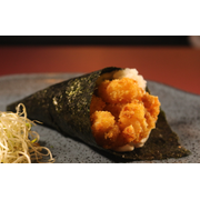 A la carte: Temaki EBTEN - NÃO RETIRAMOS RECHEIO DO TEMAKI! - A la carte (Ingredientes: Alga, Arroz, camarão empanado, Cream Cheese, geleia de pimenta)