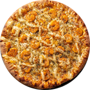 Premium: 45-Big Wheel - Pizza Pequena (Ingredientes: Molho de Tomate, Mussarela, Provolone, Parmesão, Camarão, Catupiry, Orégano)