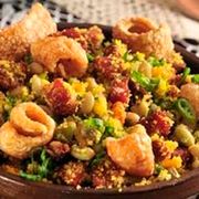 Marmitex: Tropeiro completo c/ Churrasco de Boi - Marmitex (Ingredientes: ARROZ, FEIJAO TROPEIRO COUVE DA BOI DA CHURRASQUEIRA)