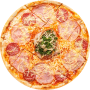 Tradicionais: Salaminho - Pizza Gigante (Ingredientes:  salaminho e orégano, Mussarela)