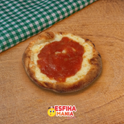 Esfihas salgadas: Queijo ao molho - Esfihas salgadas (Ingredientes: Molho de Tomate, muçarela, Orégano)