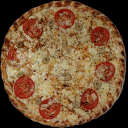 Pizzas: Pizza Alho Premium - PIzza (Ingredientes: Alho frito, Azeitonas, Molho de tomate, Mussarella, Orégano, parmesão, Tomate)