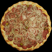 Pizzas: Pizza Paulista - PIzza (Ingredientes: Azeitonas, Calabresa, Cebola, Molho de tomate, Orégano)