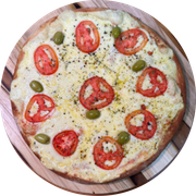 Salgadas: Mussarela - Pizza Broto - Salgada (Ingredientes: Mussarela Fatiada, Rodelas de Tomate)
