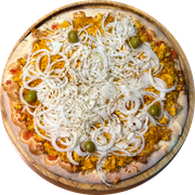 Salgadas: Frango - Pizza Broto - Salgada (Ingredientes: Frango Desfiado e Refogado, Cebola)