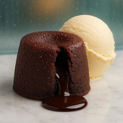 Sobremesas: Petit Gateau - Sobremesas (Ingredientes: Petit Gateau, sorvete creme)