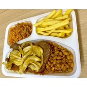 Marmitex tradicionais: Contra Filé Acebolado - Almoço (Ingredientes: Contra Filé Acebolado)
