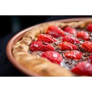 Pizzas Doces: #0105 | Nutella - Pizza Grande (Ingredientes: Morango em pedaços,  leite condensado)