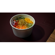 Poke: Poke Veg 400g - Arroz,cream cheese ( opcional) cenoura, sunomono, tomate cereja, cebola roxa, manga, broto e alho poró.