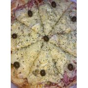 Pizzas Salgadas: #058 | Portuguesa 1 - Pizza Grande (Ingredientes: Presunto,  ovos, Cebola,  ervilha,  mussarela)