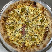 Premium: A moda FATEC - Pizza Grande (Ingredientes: Calabresa, Cebola, Catupiry, Mussarela, Orégano, Azeitona)