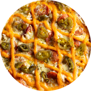 Especiais: Fetta di Pizza - Pizza Gigante  (Ingredientes: Molho,  Muçarela,  Presunto,  Calabresa,  Frango,  Pepperoni,  Cheddar,  Orégano, Pimenta Jalapenho)