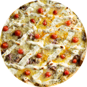 Especiais: Carne Seca - Pizza Gigante  (Ingredientes: Molho,  Muçarela,  Carne Seca,  Cebola Roxa,  Cream Cheese,  Pimenta Biquinho,  Orégano)