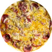 Tradicionais: Calabresa - Pizza Gigante  (Ingredientes: Molho,  Muçarela,  Calabresa,  Tomate,  Cebola,  Orégano)