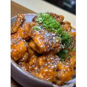 Especialidades: Karaage Spicy - Frango empanado ao estilo japonês, crocante por fora e suculento por dentro. Finalizado com molho picante da casa, trazendo intensidade e sabor marcante.