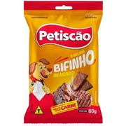 Petiscos e Biscoitos: PETISCÃO BIFINHO MASTIGAVEL CARNE - 60GR - Petisco para Cães