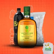 Kits de Whisky: Buchanans Abacaxi 1L + 01 Baly 2L + 01 Gelo 3kg)