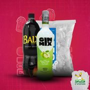 Kits de Gin 1: Gin Mix Maçã Verde + Baly 2L + Gelo 3kg)