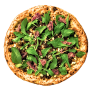 Especiais: Figo & Parma - Pizza Grande (Ingredientes: Mussarela, Geleia de Figo, Parma, Gorgonzola, Cebola Caramelizada, Rúcula)