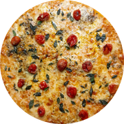 Tradicionais: Marguerita - Pizza Grande (Ingredientes: Manjericão, Molho Italiano da Casa, Mussarela, Orégano, Parmesão, Tomate)