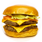 Burgers: 02- Super Salada - Hambúrguer (Ingredientes: 2 (duas) carnes bovina de 130g, Alface americana, Pão, Queijo, Tomate)
