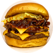 Burgers: 09- Super Especial - Hambúrguer (Ingredientes: 2 (duas) carnes bovina de 130g, Alface americana, Bacon, Cebola caramelizada, Molho barbecue Super, Pão, Queijo)